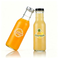 Bouteilles en verre transparentes vides de 12 oz (250 ml) pour sauces, jus, huile d'olive et boissons, avec couvercles hermétiques