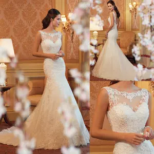 2024 New Arrival của phụ nữ dài Wedding Dress Cổ Tích dài tay áo Một Vai cô dâu Wedding Dress Nàng Tiên Cá