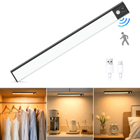 Lampe LED sans fil magnétique rechargeable à détecteur de mouvement en aluminium écologique pour armoire, cuisine, chambre, escalier, couloir – Personnalisable