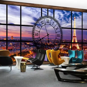 <span class=keywords><strong>Paris</strong></span> Tour <span class=keywords><strong>Nuit</strong></span> Scène Murale Espace Extension Papier Peint 3d Paysage Restaurant Hôtel Mural - Product Image 3