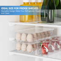 Conteneur de stockage de support d'oeufs transparent de 18 comptes pour le plateau d'oeufs en plastique empilable de réfrigérateur avec des couvercles à l'organisateur dans la cuisine