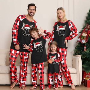 Feliz Navidad ropa de Año Nuevo mamá <span class=keywords><strong>hija</strong></span> papá hijo bebé trajes a juego 2 uds traje familia pijamas algodón ropa de casa - Product Image 4