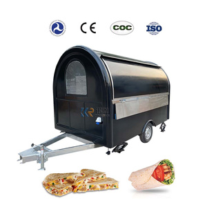Chariot à crème glacée à double fenêtre Camion de restauration rapide avec chariot à hamburger de cuisine Remorque de nourriture de fruits de mer - Product Image 2