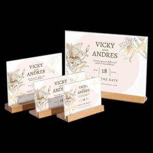 Đa-kích thước A4 A5 A6 Kích thước mộc mạc tre gỗ thông bảng talker đứng gỗ tự nhiên đơn chủ cho bar khách sạn nhà hàng - Product Image 2