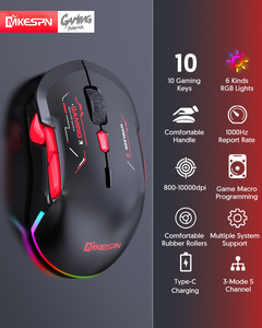 เมาส์เกมมิ่งไร้สาย MIKESPN RGB Backlit 10 ปุ่ม แบบ Tri-Mode ตั้งโปรแกรมได้ ใช้ได้ทั้งมือซ้ายและขวา ดีไซน์ตามหลักสรีรศาสตร์ - Product Image 6