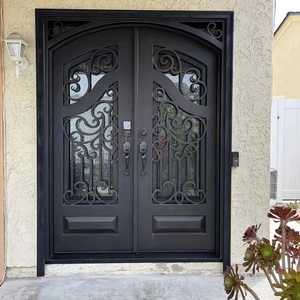 Donner un coupon en espèces de 500 $ Entrée principale de qualité supérieure Portes tempête en <span class=keywords><strong>fer</strong></span> forgé <span class=keywords><strong>Porte</strong></span> d'entrée de maison - Product Image 1