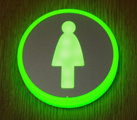 Layar bundar Led cerdas HPL pintu kamar mandi umum lampu tanda Toilet