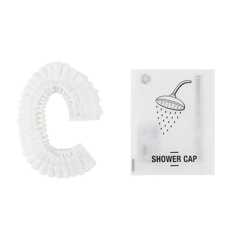 Best Seller Disposable Adjustable Hotel Shower Caps for Long Hair Corn Starch Packing Hotel Accessories
