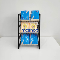 Mini présentoir en acier de bureau pour supermarché support de table d'affichage en fil d'épicerie léger simple face en métal