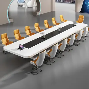 Mesa de escritório moderna para 12 pessoas, mesa de madeira para reuniões e reuniões, sala de reuniões, mesa de escritório para conselho de fábrica HYZ1