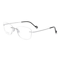 Montura Óptica de Titanio Puro sin Aro, Gafas con Bloqueo de Luz Azul, Diseño con Estampado Animal, Unisex, para Oficina y Lectura