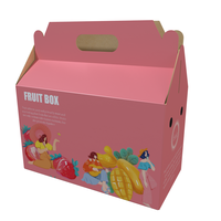 Boîte en carton robuste avec poignée pour l'expédition de fruits et légumes (fraise, cerise, ananas, tomate, pastèque, orange, goyave)