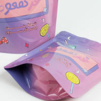 Sacs à bonbons imprimés sur mesure, fermetures à glissière refermables, sacs d'emballage alimentaire résistants à l'humidité, sachets en plastique à fond plat