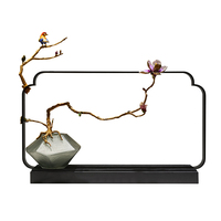 SANLOREN luxe gary grande taille rectangle vase ornement décoration de la maison style moderne pour décor de bureau 21x65x80cm
