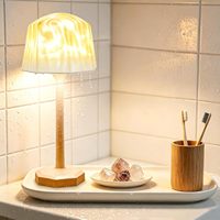 Lampe de douche étanche avec projecteur d'ondes océaniques 16 couleurs, rechargeable, 3 modes blancs, lumière LED, USB-C, sans fil, pour chambre