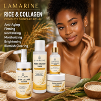 Kit Facial Complet Anti-Âge au Collagène de Riz et Vitamine C : Nettoyant, Tonique, Sérum, Crème, Affinant les Pores – Vente en Gros, Marque Privée