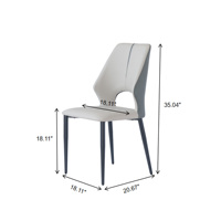 VOXHOME USA - Livraison directe en stock - Chaise de salle à manger moderne et simple en cuir PU sans accoudoirs avec dossier pour la maison