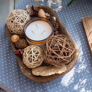 Bol à pâte en bois pour décor à la maison style cottage campagnard ciré pièce maîtresse décorative bol en bois décoratif - Product Image 1
