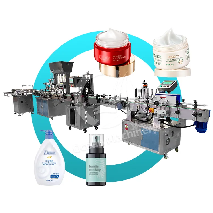 OCEAN Wholesale Filler Wash Liquid Soap 700mlボトル2in1充填およびキャッピングマシン (コンベヤー付き)