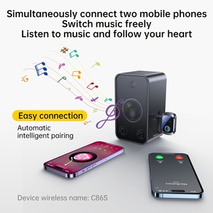 Émetteur-récepteur audio <span class=keywords><strong>Bluetooth</strong></span> C86s 2 en 1, émetteur <span class=keywords><strong>Bluetooth</strong></span> 5.4 <span class=keywords><strong>pour</strong></span> haut-parleurs, avion, téléphones mobiles, téléviseur, voiture - Product Image 6