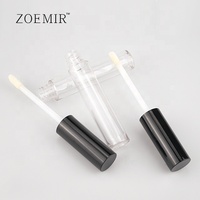 Tube de brillant à lèvres rond de 9 ml, conteneur transparent pour rouge à lèvres liquide, flacon en plastique à mécanisme rotatif pour baume ou huile à lèvres avec applicateur