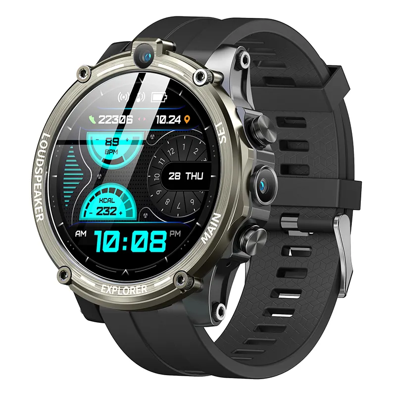 Smartwatch v20 2g + 16g 2021, novo, listado, wifi, 4g, à prova d' água ip68, smartwatch, android 7.1, cartão sim, masculino e feminino
