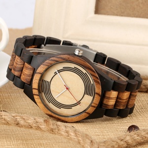 1MOQ ขายส่งไม้มะเกลือนาฬิกาควอตซ์ที่เรียบง่ายเรียบง่ายนาฬิกาไม้ผู้ชาย Montre <span class=keywords><strong>En</strong></span> Bois - Product Image 5