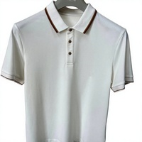 Polo en piqué pour homme avec logo personnalisé, coton de qualité supérieure, col contrasté, manches courtes, polos de golf de luxe pour homme, OEM/ODM