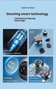 USB Rechargeable 6D Rotary Shaver Grooming <b>Kit</b> Wet/Dry LED Display <b>Electric</b> Razor for Bald Men 5 in 1 Shavers - Product Image 6