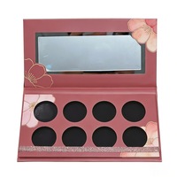 Palette de fards à paupières magnétique mate personnalisée avec miroir, 5/10 compartiments, emballage rigide en papier, inserts en mousse EVA avec dorure à chaud