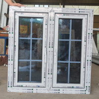 Fenêtres design moderne UPVC double vitrage fenêtre battante en PVC avec grille