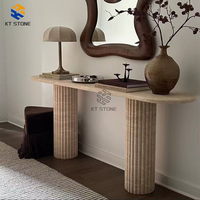 Table d'entrée contemporaine KT STONE pour couloir, motif naturel unique, décoration magnifique pour hall d'entrée, en marbre