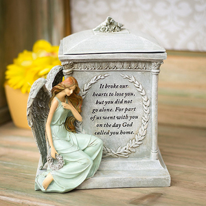 Custom Shaped Angel Funeral <strong>Urn</strong> with Lid Pet Wholesale for Human Ashes Adult Resin Cremation <strong>Urns</strong>