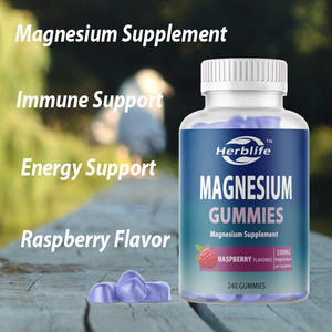 Gomitas de Magnesio OEM/ODM en Oferta |   330 mg por porción |   Suplemento con Sabor a Frambuesa |   Sin Gluten y Vegano |   240 Unidades - Product Image 3