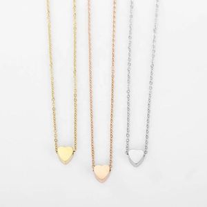 Nouveau collier tendance en acier inoxydable 316L avec pendentif cœur en or 14 carats, collier ras du cou pour filles et femmes - Product Image 3