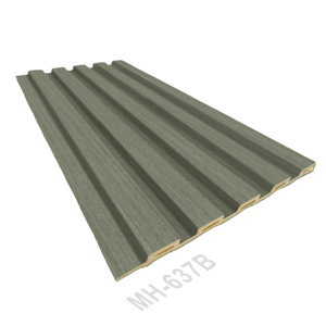Modern ev dekor malzemeleri alev geciktirici ahşap plastik kompozit duvar kaplama PVC tavanlar 3D yivli ızgara sanat panjur paneli - Product Image 3