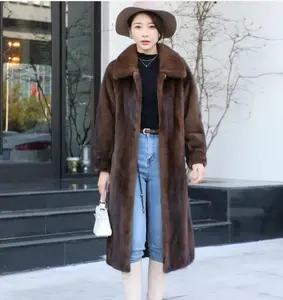 Wholesale Women Mink full skin coat Winter Long mink fur overcat mink fur coat for women