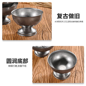 Stainless Steel <b>Dessert</b> Bowl With Stem Ice Cream Cup For Party And Banquet Use Solid Color Design - Product Image 5