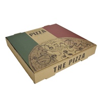 Embalaje de caja de comida corrugado desechable reciclable personalizado, caja de pizza de restaurante de comida rápida de papel