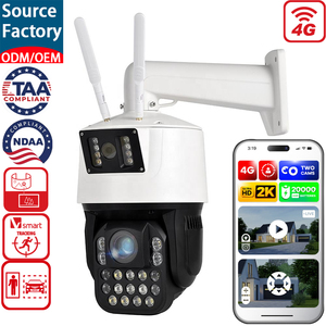 Caméra de sécurité 4G 5MP pour extérieur, enregistrement 24/7, double objectif, zoom optique 20X, caméra PTZ, détection AI des personnes/véhicules, caméra réseau - Product Image 1