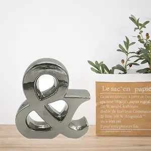 Ceramic Electric Plating Letter Home Decor Item for Hotel and Home Decoration