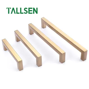 TALLSEN-Barra cuadrada de acero inoxidable, barra de aluminio, tirador de puerta, armario hueco, muebles, Mango en T