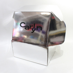 Custom logo Printed Silver Foil Laminated Corrugated Shipping Mailer Box for Fashion Designer Handbags <strong>Gifts</strong> <strong>Small</strong> Business - Product Image 2