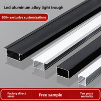 Luminaire linéaire LED moderne en alliage d'aluminium en forme de U, encastré au plafond, à clipser, étanche à l'humidité
