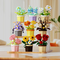Marée musique crée des Moments floraux Mini-particule bricolage Puzzle en plastique blocs de construction Roses tournesols préservés fleur jouets