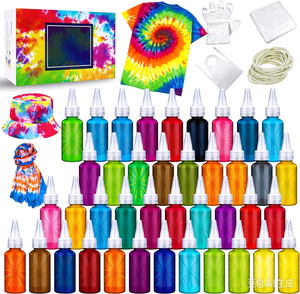 Kit de Pintura Acrílica Ecológica de 5 Colores para Teñir con Técnica Tie Dye, para Zapatos y Camisetas, Colores Personalizados para Niños y Adultos - Product Image 1