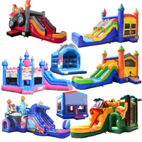 En promotion : Château gonflable commercial pour enfants en PVC, avec toboggan aquatique intégré, pour aire de jeux extérieure