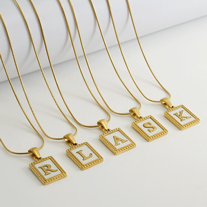 Zogxin Stainless Steel Snake Chain Letter Necklace 18K Gold Plated Pendant Women's Jewelry Gift Fashion Pendant Necklaces - Product Image 3
