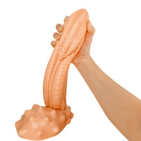 Dildo géant pointu noir en forme d'animal, Dildo monstre artificiel pour hommes, Dildo animal à grosse tête, Dildo noir