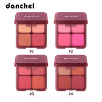 Palette de fard à joues 4 couleurs, poudre minérale douce, longue tenue, contour naturel des joues, fard à joues mat, rouge à lèvres en poudre